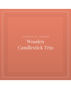 Wooden Candlestick Trio